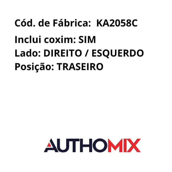 KIT AMORTECEDOR AUTHOMIX KA2058C aplicação traseira PALIO SIENA