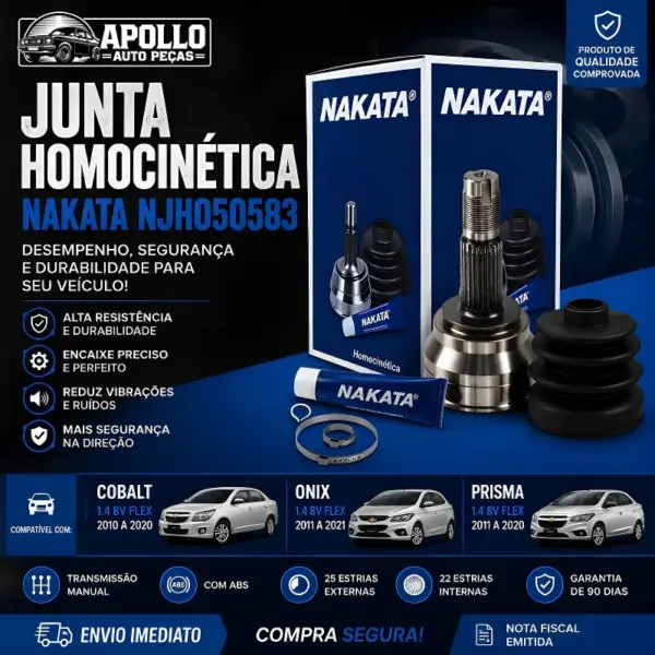 JUNTA HOMOCINÉTICA NAKATA NJH050583 com ABS e câmbio manual