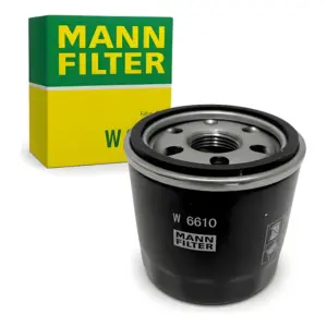 FILTRO ÓLEO MANN W6610 com embalagem original MANN FILTER ao fundo