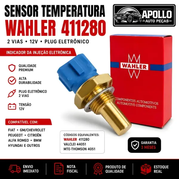 SENSOR TEMPERATURA WAHLER 411280 para sistema de injeção eletrônica automotiva
