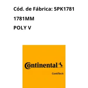 CORREIA ALTERNADOR CONTINENTAL 5PK1781 original CONTINENTAL para Agile Montana 1.4 8V