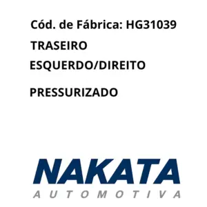 AMORTECEDOR NAKATA HG31039 código de fábrica HG31039 traseiro pressurizado