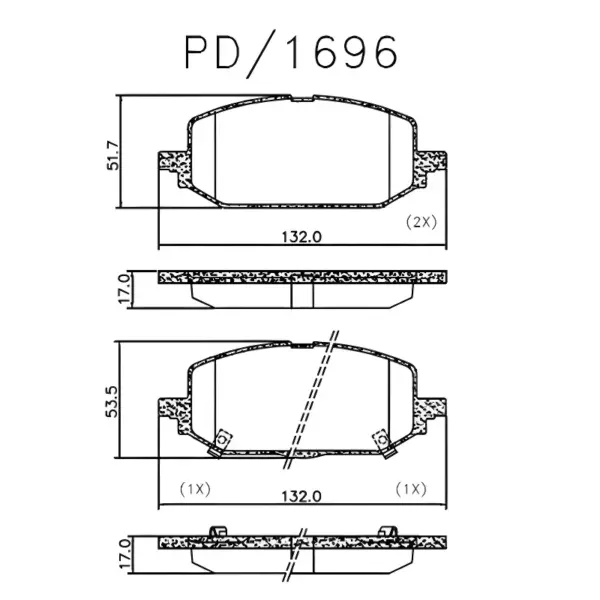 PASTILHA FREIO FRAS_LE PD1696 dianteira para Chevrolet Onix Joy e Onix Plus