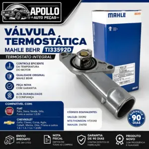 VÁLVULA TERMOSTÁTICA METAL_LEVE PARA FIAT E CHEVROLET