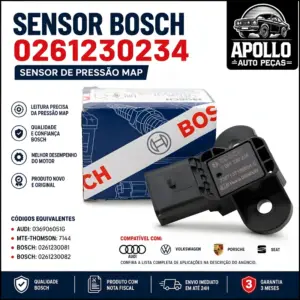 SENSOR BOSCH 0261230234 compatível com Audi Volkswagen Porsche e Seat