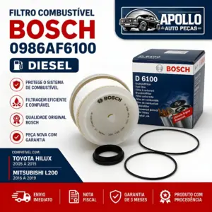FILTRO COMBUSTÍVEL BOSCH 0986AF6100 diesel com qualidade Bosch