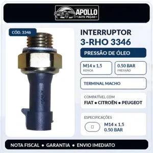 INTERRUPTOR 3-RHO 3346 aplicado em Uno Palio Siena Strada Fiorino Doblò Punto e 500