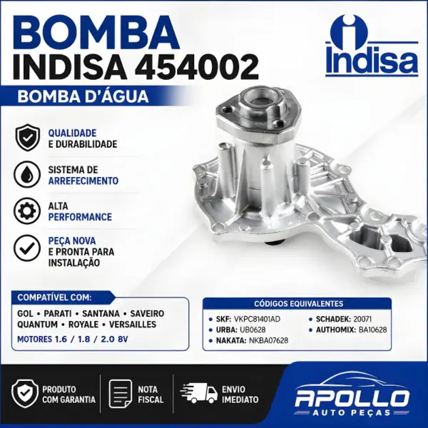 BOMBA INDISA 454002 PARA GOL, PARATI E SANTANA