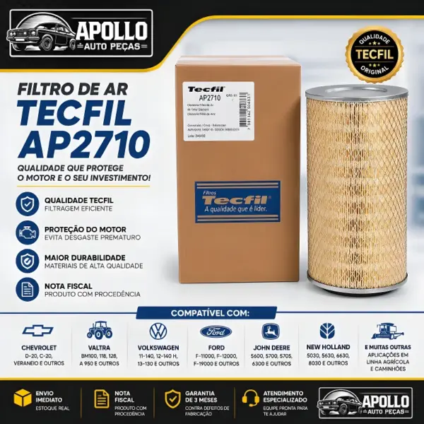 FILTRO TECFIL AP2710 compatível com Chevrolet D20 Valtra BM100 e Volkswagen 11-140