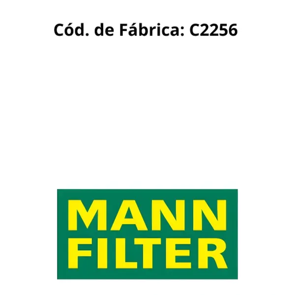 FILTRO MANN C2256 com elemento filtrante em papel