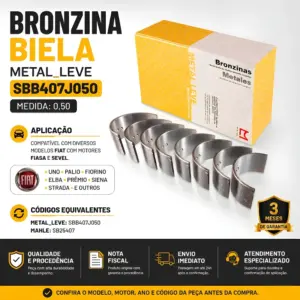 ALT 4: BRONZINA BIELA METAL_LEVE SBB407J050 com qualidade e procedência