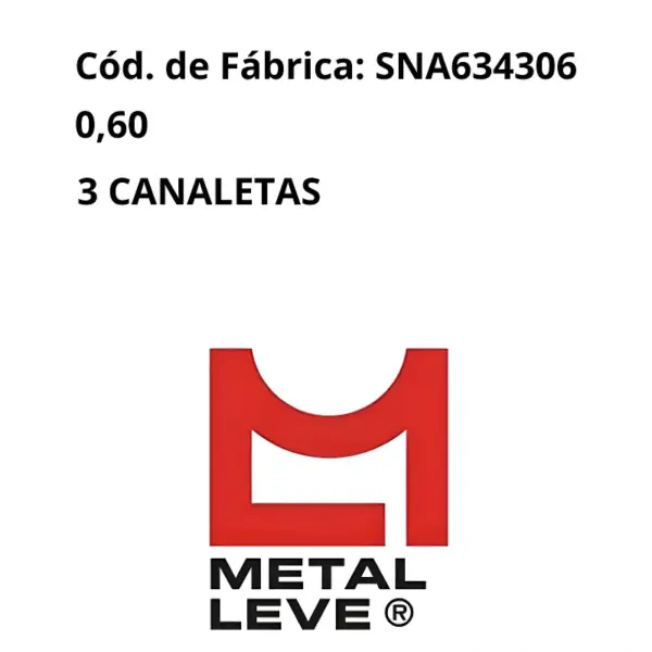 JOGO ANÉIS METAL_LEVE SNA634306 código equivalente Mahle A25119