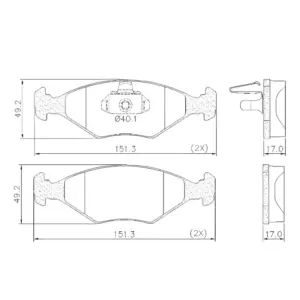 PASTILHA FREIO LONAFLEX P60 DIANTEIRA SISTEMA TEVES SEM ALARME