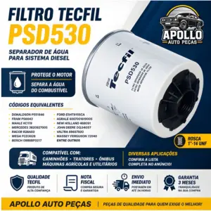 FILTRO TECFIL PSD530 PARA CAMINHÕES TRATORES E MÁQUINAS AGRÍCOLAS