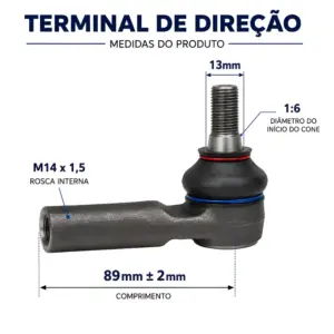 Terminal de Direção 335699 Viemar código equivalente N93086 TDI0306
