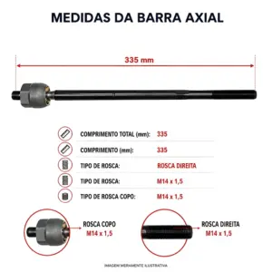 Kit Barra Axial 680653K dianteira direita Chevrolet Tracker